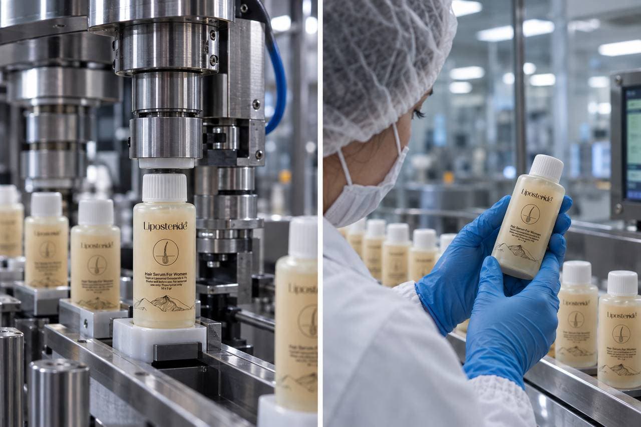 Laboratory researcher preparing a solution during product development